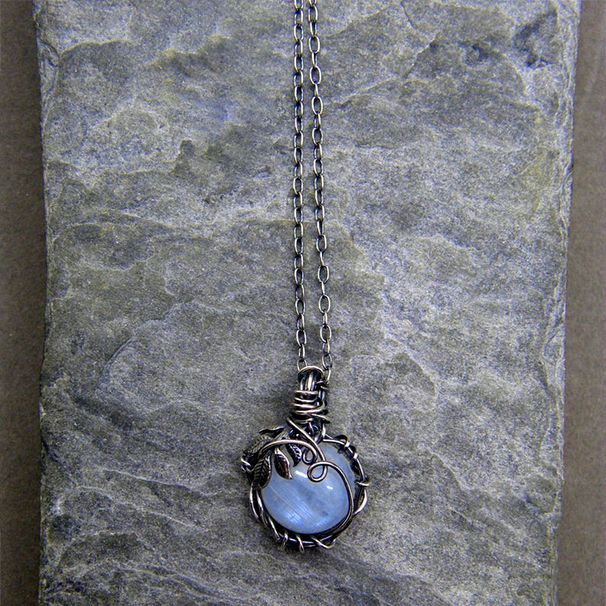 Collana con ciondolo avvolgente in foglia bohémien, gioielli in vetro di pietra di luna_voghion.com