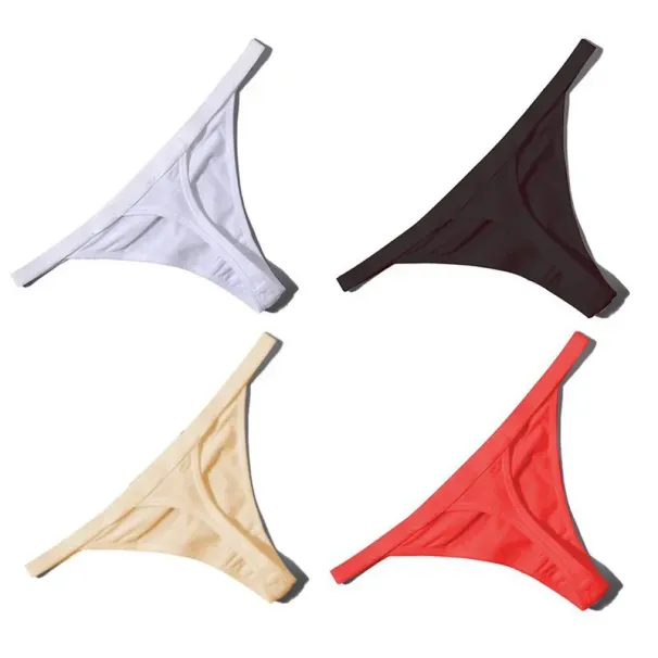 TD LSTRY String Panties, Cotton, Black/White/Red/Khaki, M/L_voghion.com