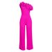Damenbekleidung Sexy One-Shoulder-Ärmellose Rüschen-Overalls mit hoher Taille und weitem Bein in S/XXL Übergröße_voghion.com