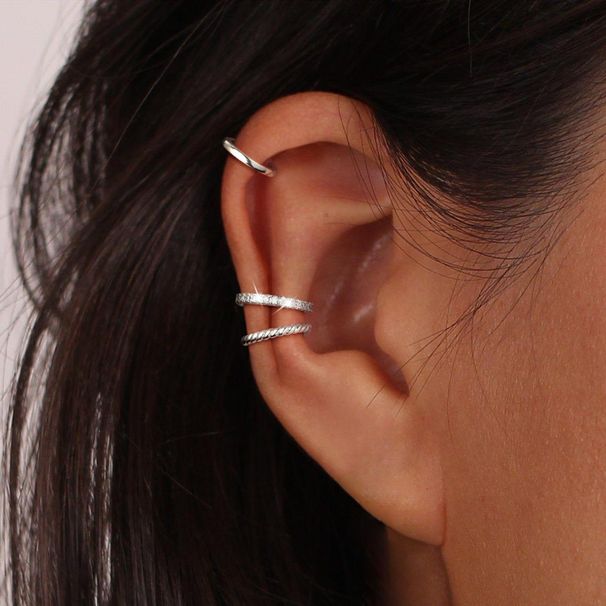 Brass With Real Gold Plating, Hot Selling Across, Simple Niche Design, Smooth And Non Pierced Ear Clips With Zircon_voghion.com