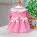 Pet Circle Dog Clothing Cat Clothes Bowknot Lace Collar Edge Black And White Plaid Princess Heart Pearl Dress_voghion.com