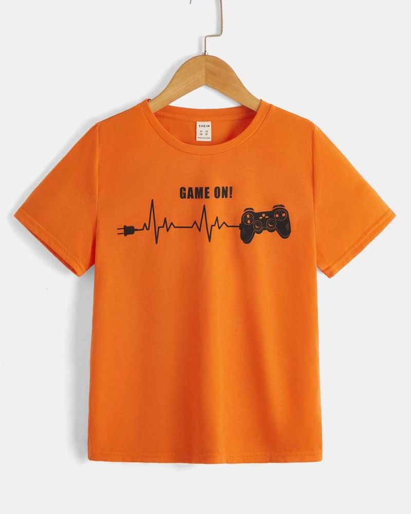 Kids' Cartoon Print Tees - Breathable Cotton Short Sleeve Shirts For Boys & Girls, Playful Casual Tops_voghion.com