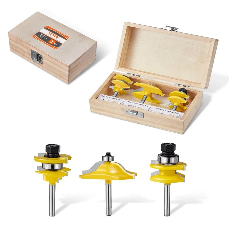 Router 4 1 Pieces Set 3 Carbide Shank Carrying Bit Router Bits Inch Case_voghion.com