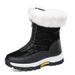 Scarpe invernali da donna Northeast Winter Outdoor, impermeabili, antiscivolo, foderate in pile, spesse e calde, in cotone, per escursioni sulla neve e sci_voghion.com