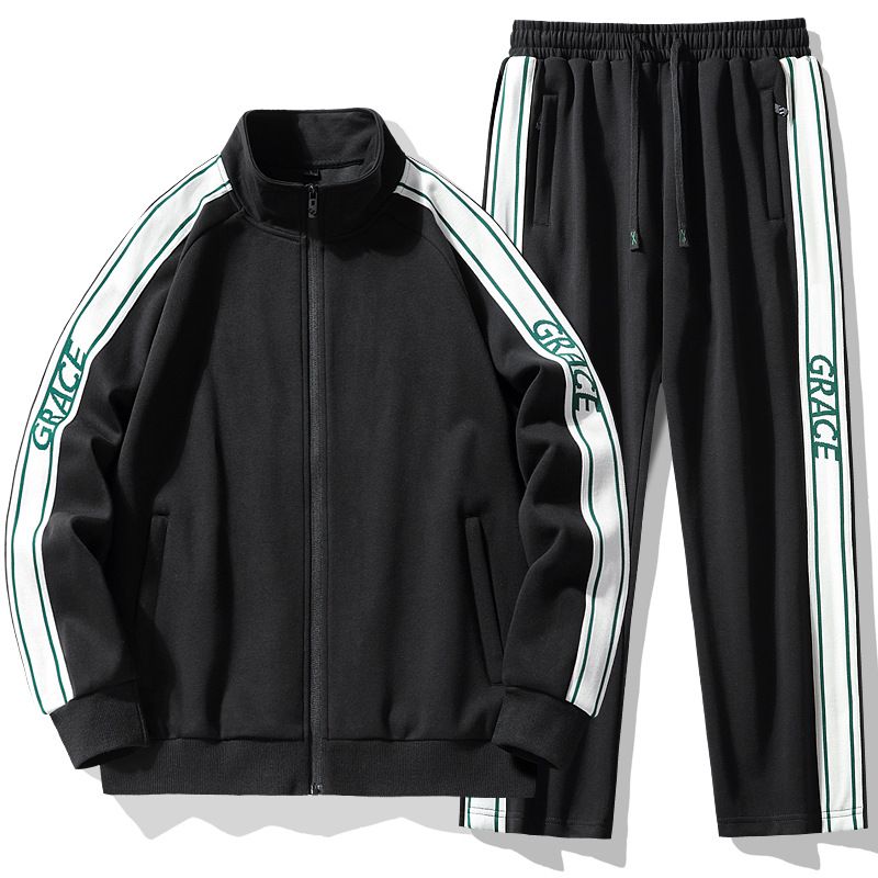 Erkek Giyim Çift spor takım elbise ilkbahar ve sonbahar moda uzun kollu kazak pantolon iki parça koşu gündelik spor giyim canlı_voghion.com