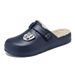 Men's shoes large size cotton slippers men's plus cotton hole shoes new home warm men's shoes outdoor slippers_voghion.com