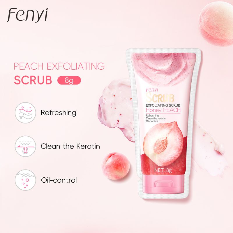 Makeup Tool Kits Peach Light Body Scrub 8g Cleans Pores Body Exfoliation FDA Skin Care Products_voghion.com