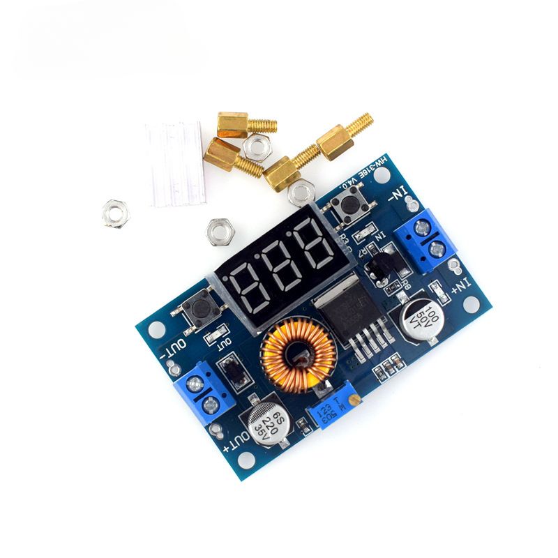 5A højtydende 75W DC-DC justerbar step-down reguleret strømforsyningsmodul med voltmeter displaymodul_voghion.com
