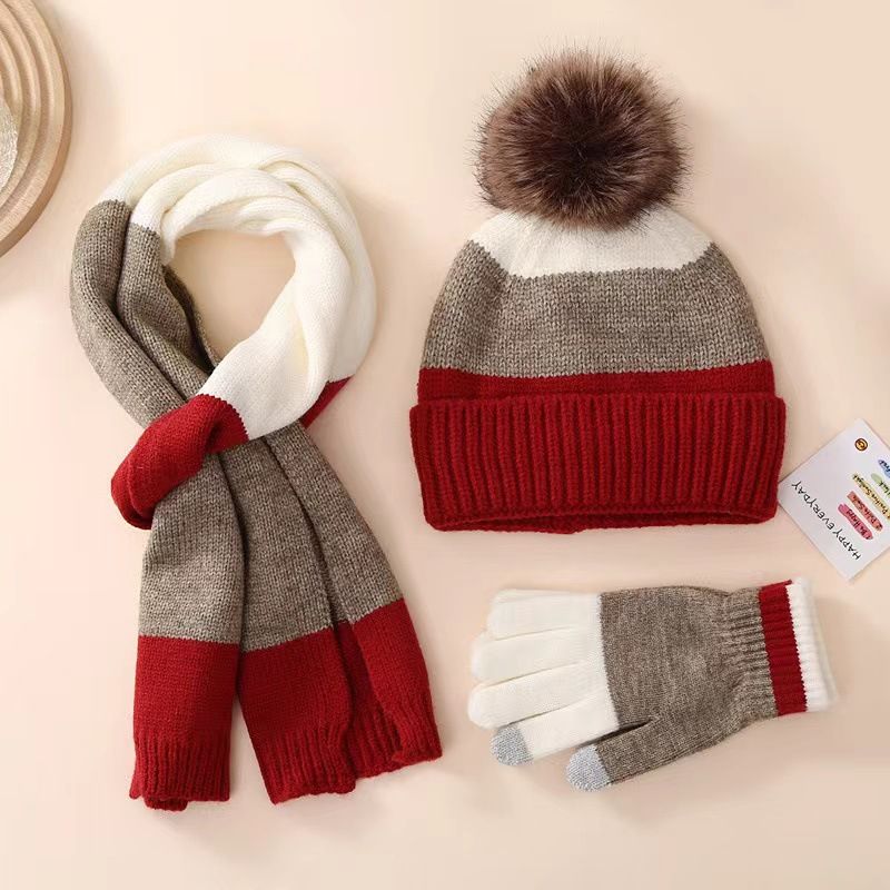 Neu Winter kinder Warme Set mit Samt Gestrickte Hut Hand für die Plattform_voghion.com