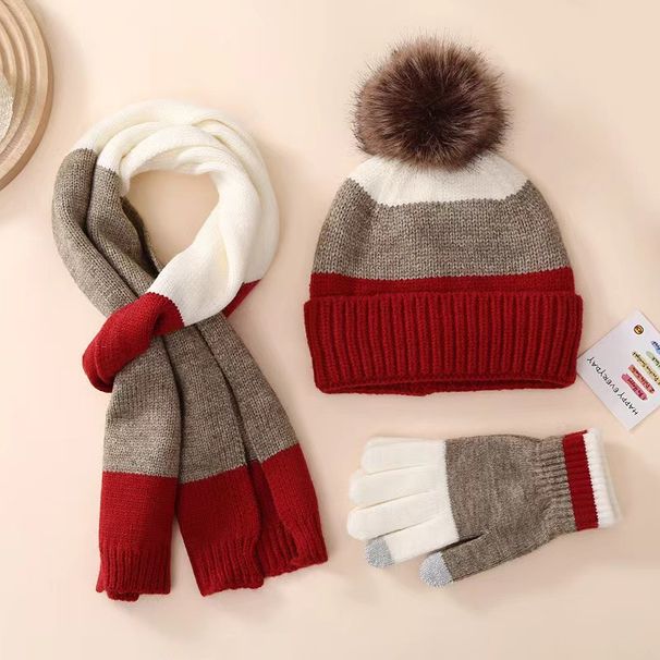 Neu Winter kinder Warme Set mit Samt Gestrickte Hut Hand für die Plattform_voghion.com