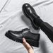 Spring Brogue British Style Tassel Chunky Loafers Fashion Slip-On For Hairstylists Height Increasing Men's Shoes_voghion.com