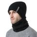Herbst Winter Neue Herren Verdickt Und Schal Outdoor Fleece-Gefüttert Warme Ohrenschutz Strickmütze Zweiteiliges Set_voghion.com