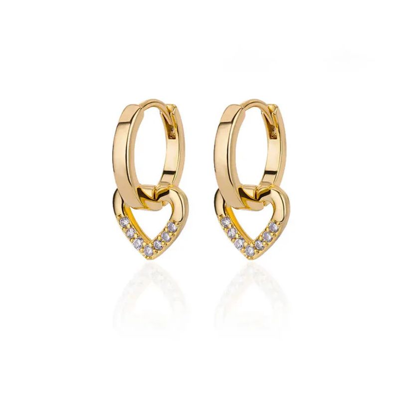 New earrings with heart-shaped hollow design zircon inlaid earrings, personalized and simple temperament for girls_voghion.com