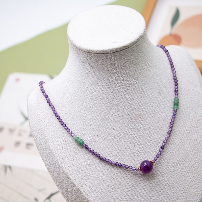 Grape Whisper Purple Beaded Necklace Light Luxury Niche Temperament Collarbone Chain For Women 2025 Summer High-end Feel_voghion.com