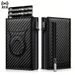 Men’s Bags Hot Selling Airtag Magnetic Card Holder Men's Wallet Carbon Fiber Multi Function Card Holder Side Push Tri Fold Wallet_voghion.com