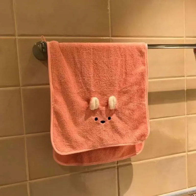 INS Cartoon Bear For Women Coral Fleece Soft Absorbent Couple Face Student Quick-Dry Hair Towel_voghion.com