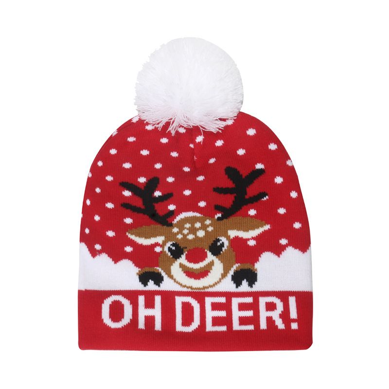 Hat  winter new Christmas knitted jacquard hat for men and women, autumn and winter warm ball pullover hat decorative hat_voghion.com