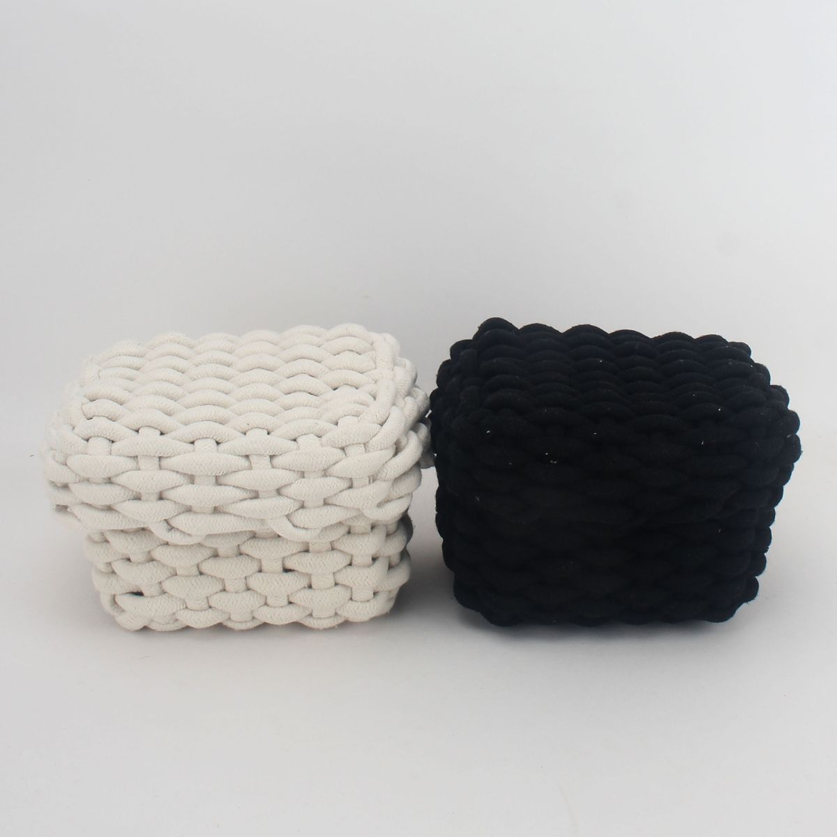 Cotton Rope Storage Box - Multi-Purpose Organizer For Cosmetics, Snacks & Home Essentials (Compact, Stylish & Space-Saving)_voghion.com