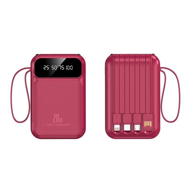 Power Bank Mini Kleine Power Bank Mit Gebaut In Kabel 20000 MAh Große Kapazität Geschenk Mobile Power Bank Mit Angepasst Logo_voghion.com