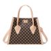 Women's Designer Circle-Print Tote Bag - Lock Closure Shoulder Purse With Vintage Texture (Stylish Crossbody & Hand Carry)_voghion.com