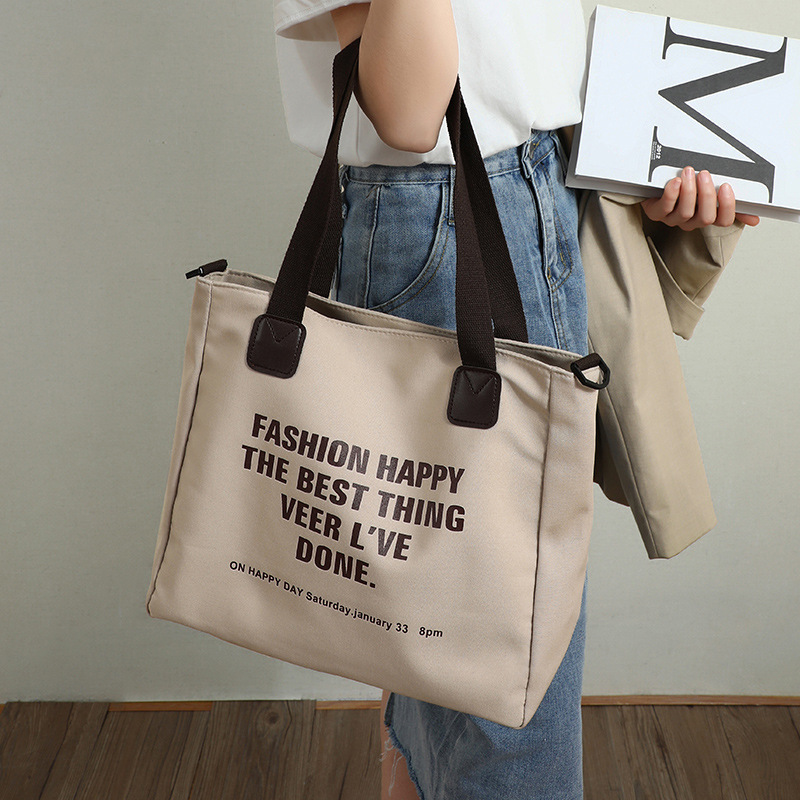 Tote Bag Lazy Wind Canvas Large-capacity 2023 New Niche Student Commuter Bag High-quality Shoulder Bag_voghion.com