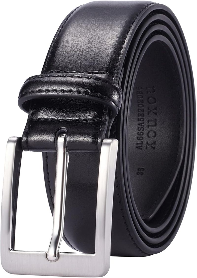 Men's Casual Leather Jeans Belts Classic Work Business Dress Belt With Prong Buckle For Men_voghion.com