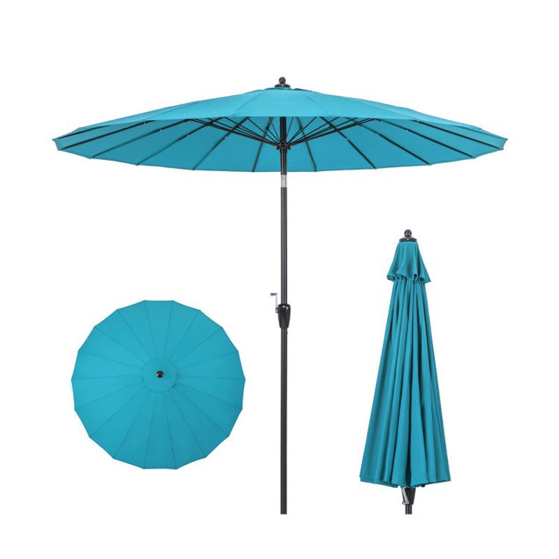 9 Feet Round Patio Umbrella with 18 Fiberglass Ribs_voghion.com