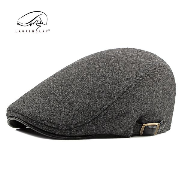 Peaked cap men's autumn and winter wool beret men's British retro in the elderly warm forward hat_voghion.com