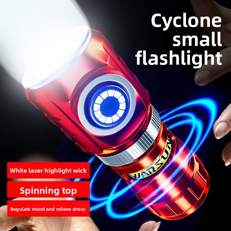 Linterna Wolson Whirlwind, pequeña, portátil, Fidget Spinner, táctica, mini, luz potente, recargable, lámpara de iluminación_voghion.com