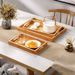 Bambus-Holz-Tablett im japanischen Stil für Nachmittagstee, Snacks, Wasserbecher, Aufbewahrung für Brot, Obst, Massivholz_voghion.com