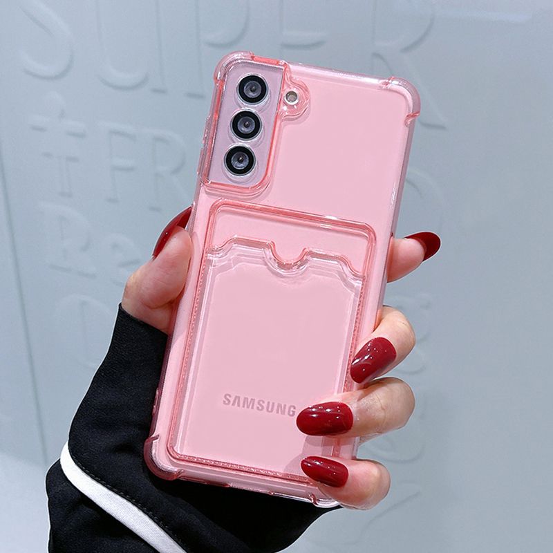 Custodia per telefono trasparente antiurto per Samsung Galaxy A52 A72 A32 S21 S20 FE S22 Ultra Note 20 Custodia per carta Ultra morbida posteriore TPU Co_voghion.com