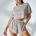 Dames luipaardprint mode pyjamaset zomer Engels alfabet luipaardprint cross-border shorts set_voghion.com