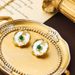 Orecchini a forma di nodo di bambù in stile nazionale, con agata verde Beimu bianco, per donne, con temperamento semplice di alta qualità, per l'autunno_voghion.com