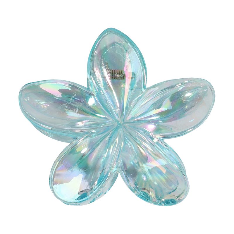 8CM Colorful Transparent Iridescent Plumeria Claw Clip - Unique Beach Vacation Style Laser Bauhinia Updo Clip_voghion.com