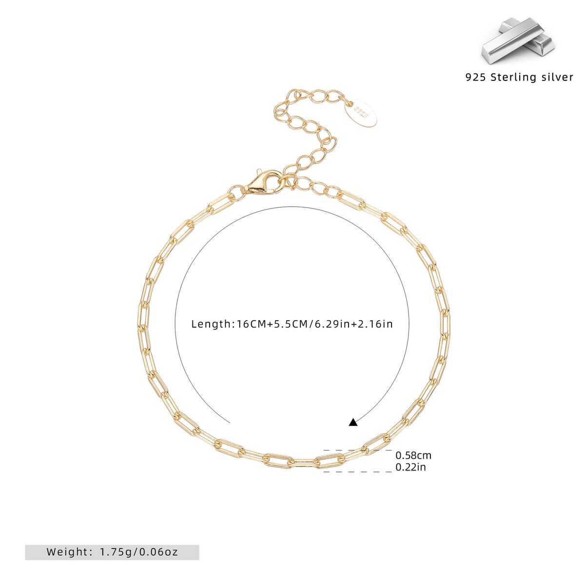 Women's Jewelry Elegant S925 Sterling Silver Cuban Chain Bracelet With Geometric Cross Charm, Lightweight Minimalist Design For Daily Wear Cuban Style_voghion.com
