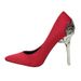Women's Shoes pointed toe single shoes women's shoes wedding shoes red bridal shoes metal hollow suede stiletto high heels_voghion.com