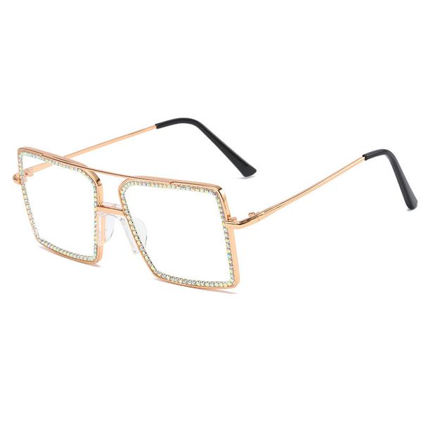 Vierkante anti-blauw lichtblokkerende bril voor dames met strass dikke computerbril_voghion.com