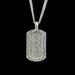 Hip Hop Bling Cuban Link Chain Halskette für Männer und Frauen – Diamantbesetzter Military Dog Tag Anhänger – 5 mm Cuban Link in Gold/Silber_voghion.com