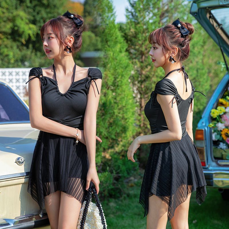 Plus Size Swimsuit For Women, Fat MM, Covering Body, One-Piece Skirt Style, Conservative, Slimming, Hot Spring Swimming_voghion.com