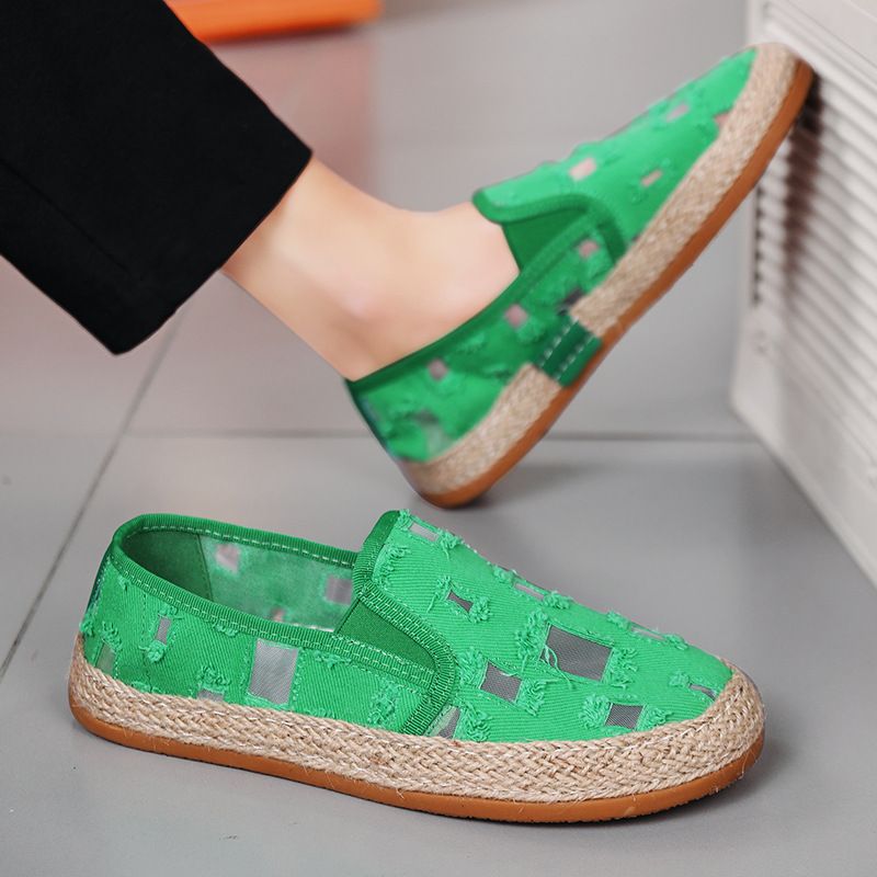 2023 New Hollow Out Breathable Fisherman Shoes Slip-on Slip-on Loafers Casual men's shoes one piece dropshipping L5311_voghion.com