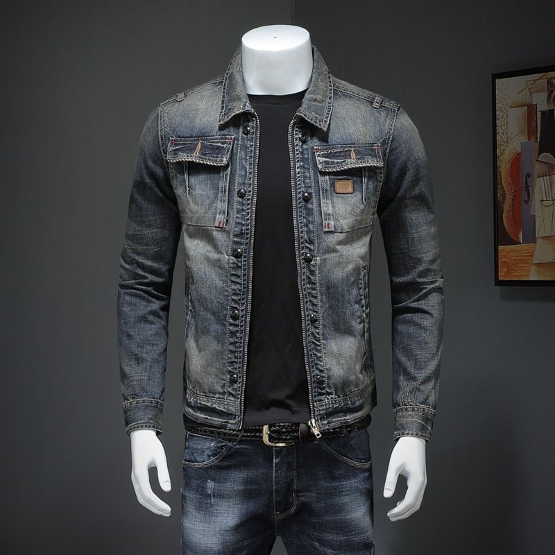 Herrenbekleidung Herren Jeansjacke Große Jeansjacke Qiantang_voghion.com