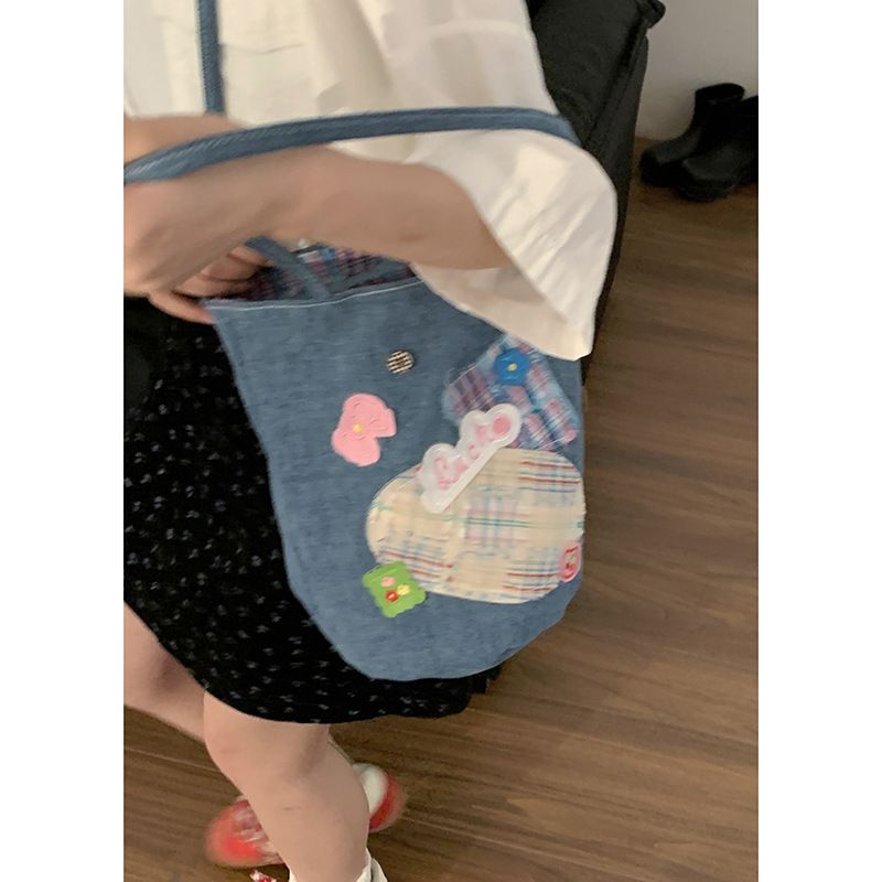 Fashion Denim For Women Underarm 2024 New Summer Bucket Versatile Large Capacity Canvas Bag_voghion.com