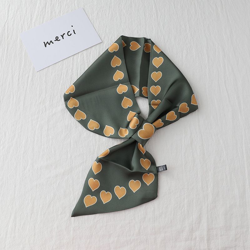 Sciarpa creativa in seta traforata per bambine, amore, temperamento versatile, piccola sciarpa in seta, fascia per capelli, nuova sciarpa decorativa primaverile e autunnale_voghion.com