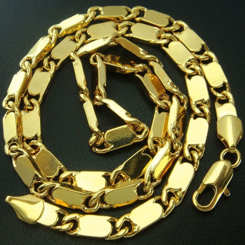 Vacuum Coating   New Style Chain Necklace  50cm 60cm 70cm 6mm Width_voghion.com
