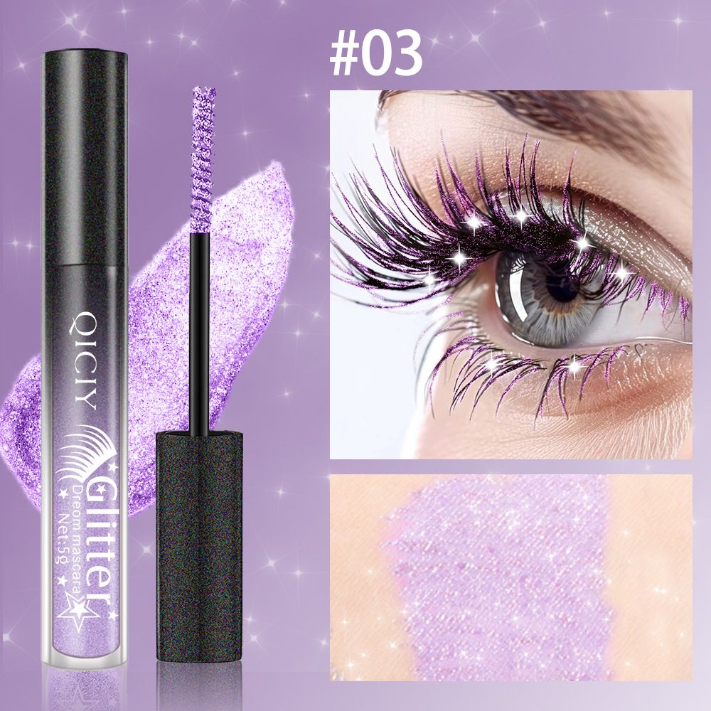 QICIY+6 colors of shiny eyelashes, waterproof, not easy to smudge, long lasting, thick, curled and fixed eyelashes_voghion.com