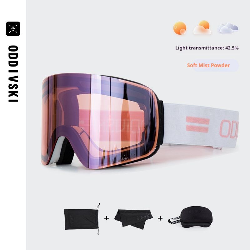 Large cylindrical ski goggles with magnetic exchange and double-layer anti fog ski goggles that can be used for myopia_voghion.com