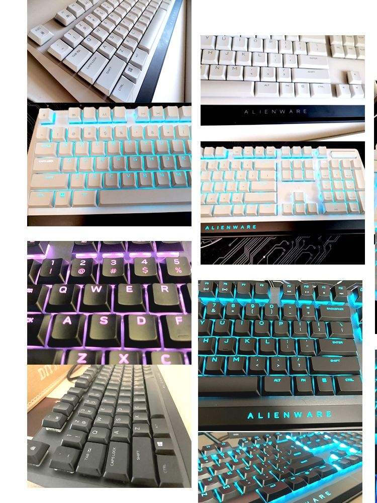 Alienware Alien Aw510k lokk original gjennomsiktig svart hvit enkelt Nical-tastatur kort tastelokk_voghion.com