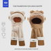 Simpatico set di cuffie in peluche con sciarpa a forma di orso per donne, cappello invernale da ciclismo e sci, spesso, caldo, antivento e antifreddo_voghion.com