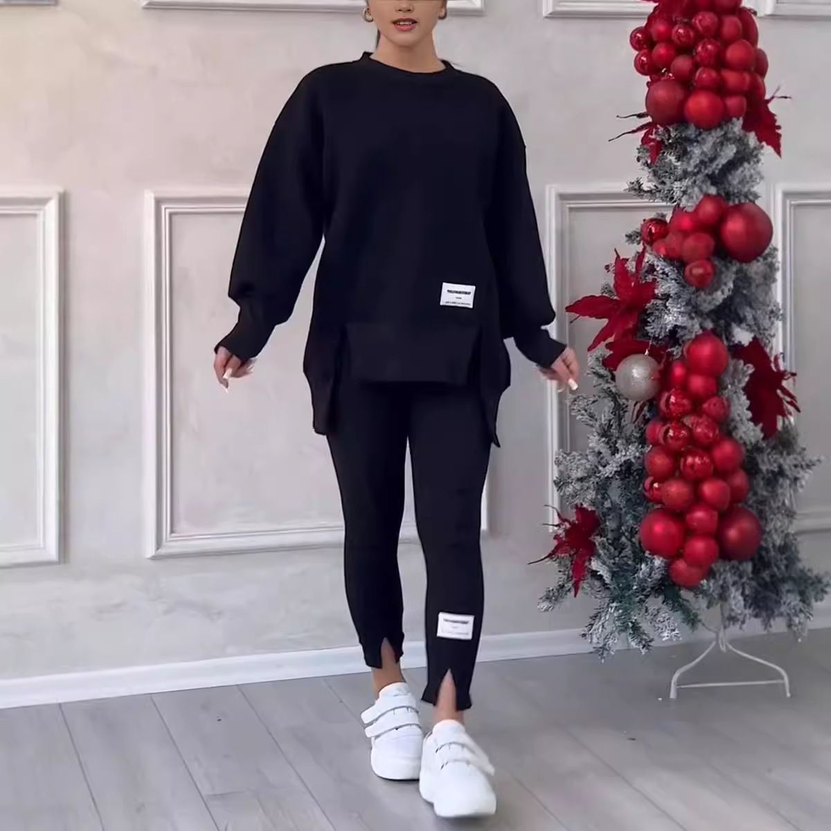 Dammekleeder locker Pullover Kostüm_voghion.com