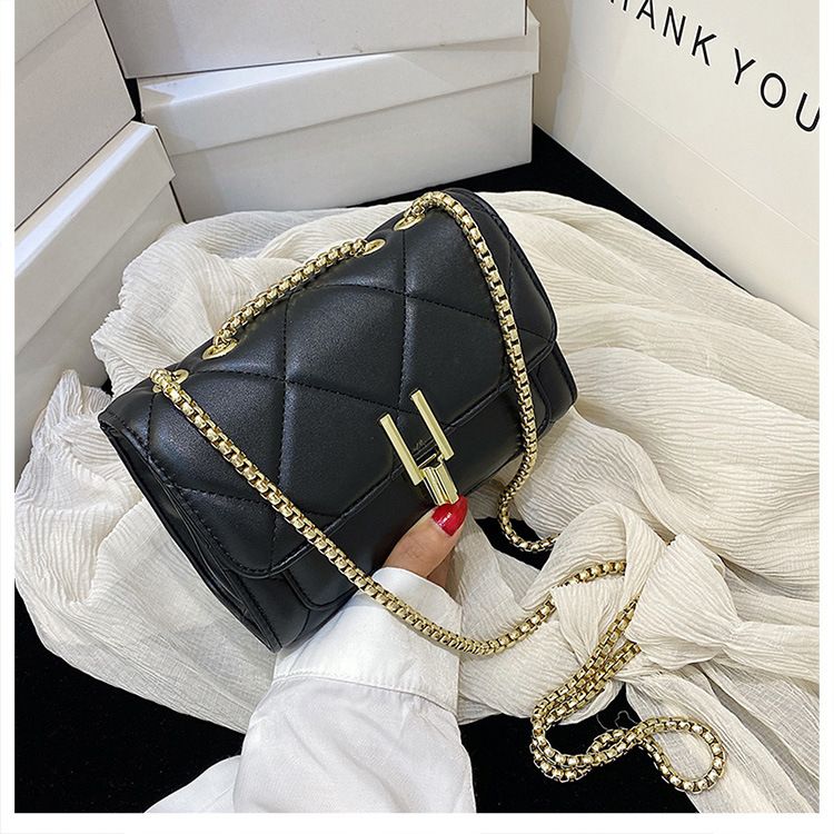 Bag women's 2023 new trendy Korean version of rhombic chain bag small fragrant wind one shoulder oblique cross bag net red women's bag _voghion.com